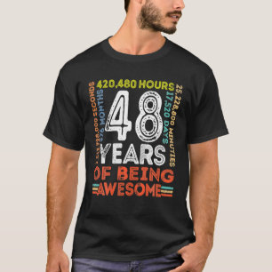 48e Geweldige geboortedag 48 jaar oude retro T-shirt