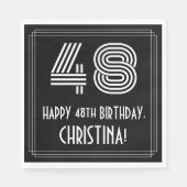 48e verjaardag: Art Deco geïnspireerd look "48" + Servet (Voorkant)