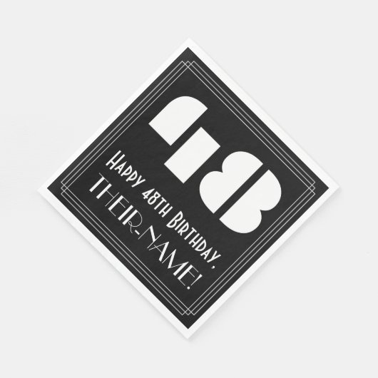 48e verjaardag: Art Deco geïnspireerd look "48" + Servet (Hoek)