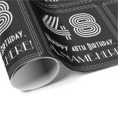 48e verjaardag: Art Deco geïnspireerd look "48" w  Cadeaupapier (Rol Hoek)