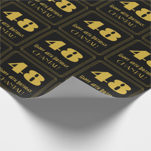 48e verjaardag - Art Deco geïnspireerde look "48"  Cadeaupapier
