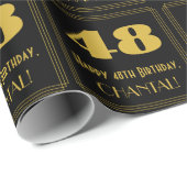48e verjaardag - Art Deco geïnspireerde look "48"  Cadeaupapier (Rol Hoek)