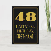 48e verjaardag ~ Art Deco geïnspireerde look "48" Kaart (Voorkant)