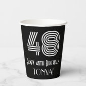 48e verjaardag — Art Deco Geïnspireerde look "48"  Papieren Bekers (Achterkant)