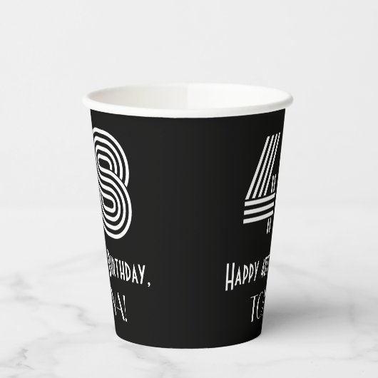 48e verjaardag — Art Deco Geïnspireerde look "48" Papieren Bekers (Links)