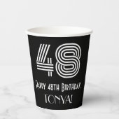 48e verjaardag — Art Deco Geïnspireerde look "48"  Papieren Bekers (Voorkant)