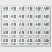 48e verjaardag: Art Deco geïnspireerde stijl "48" Cadeaupapier (Vlak)