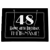 48e verjaardag: Art Deco geïnspireerde stijl "48", Groot Cadeauzakje (Voorkant)