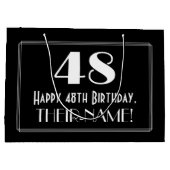 48e verjaardag: Art Deco geïnspireerde stijl "48", Groot Cadeauzakje (Achterkant)