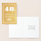 48e verjaardag ~ Art Deco stijl "48" & aangepaste  Folie Kaarten (Display)