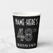 48e verjaardag: Art Deco Style + aangepaste naam Papieren Bekers (Achterkant)