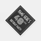 48e verjaardag: Art Deco Style + aangepaste naam Servet (Hoek)