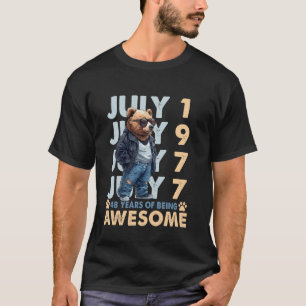 48e Verjaardag Beer Legends Juli 1977 48 Jaar Oud T-shirt