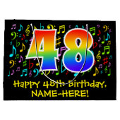 48e verjaardag - Colorful Music Symbols, Rainbow 4 Groot Cadeauzakje (Achterkant)