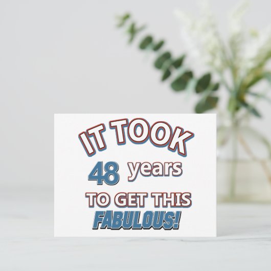 48e verjaardag design briefkaart (Staand voorkant)