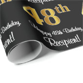 48e verjaardag: Elegant Luxe Faux Gold Look # Cadeaupapier (Rol Hoek)