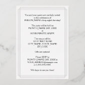 48e verjaardag — Fancy script en aangepaste naam Folie Uitnodiging (Achterkant)