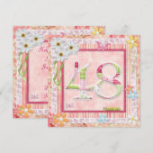 48e verjaardag feest scrapbooking stijl kaart (Voorkant / Achterkant)