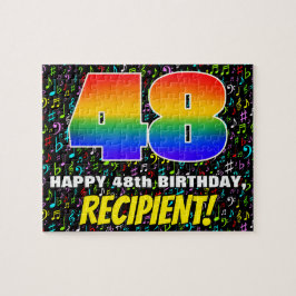48e verjaardag — Fun, Colorful Music Symbols & "48 Legpuzzel
