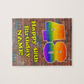 48e verjaardag: Fun Graffiti-geïnspireerde regenbo Legpuzzel (Horizontaal)
