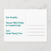 48e verjaardag: Fun Hearts-patroon, Regenboog 48 Briefkaart (Achterkant)