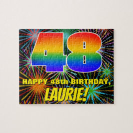 48e verjaardag: Fun, kleurrijk gevuurwerk Legpuzzel