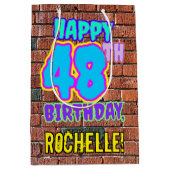 48e verjaardag: Fun, Urban Graffiti geïnspireerd K Medium Cadeauzakje (Voorkant)