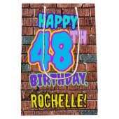 48e verjaardag: Fun, Urban Graffiti geïnspireerd K Medium Cadeauzakje (Achterkant)