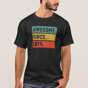 48e verjaardag Geweldige sinds 1974 48 jaar T-shirt