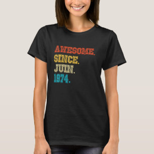 48e verjaardag Geweldige sinds februari 1974 48 ja T-shirt