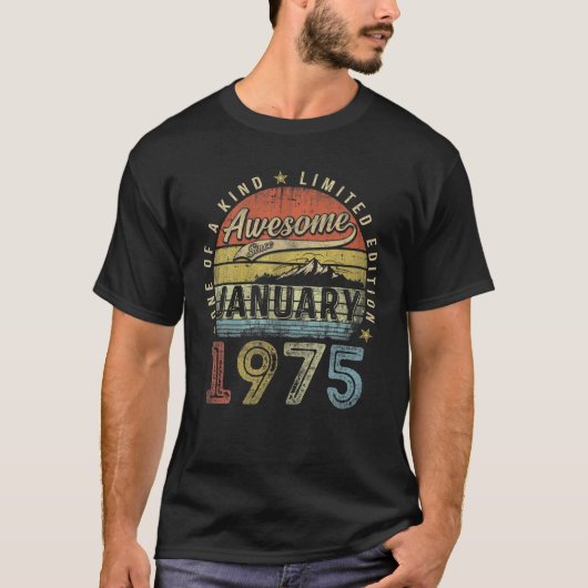 48e verjaardag Geweldige sinds januari 1975 48 Y T-shirt (Voorkant)