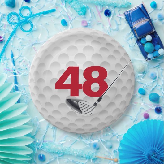 48e verjaardag golfbal design papier Bord (Feest)