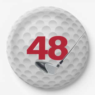 48e verjaardag golfbal design papier Bord