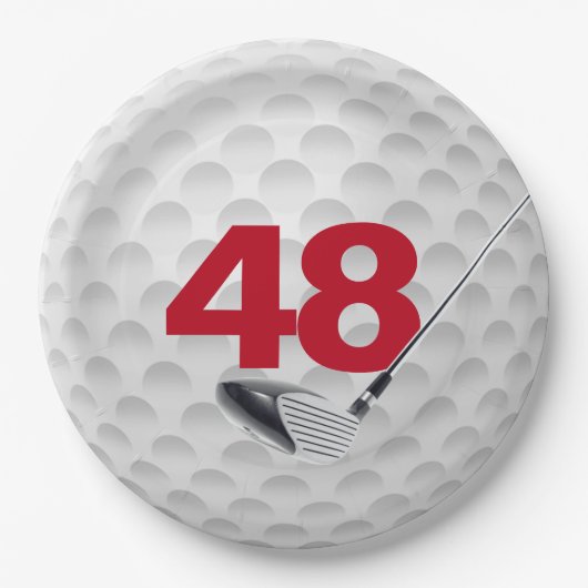 48e verjaardag golfbal design papier Bord (Voorkant)