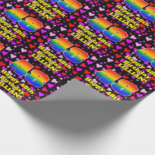 48e verjaardag: Het liefhebbende Kunstpatroon, Reg Cadeaupapier (Hoek)