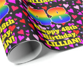 48e verjaardag: Het liefhebbende Kunstpatroon, Reg Cadeaupapier (Rol Hoek)