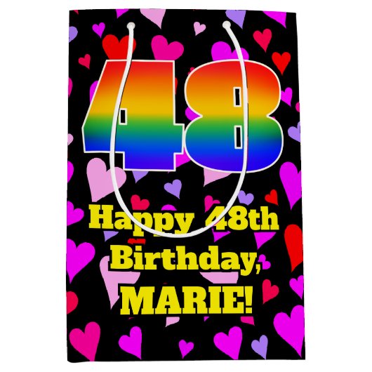 48e verjaardag: Het liefhebbende Kunstpatroon, Reg Medium Cadeauzakje (Voorkant)