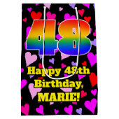 48e verjaardag: Het liefhebbende Kunstpatroon, Reg Medium Cadeauzakje (Achterkant)