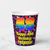 48e verjaardag: Het liefhebbende Kunstpatroon, Reg Papieren Bekers (Achterkant)