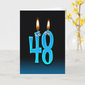 48e verjaardag kaarsen kaart (Gele Bloem)