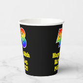48e verjaardag: Kleurrijk, Leuk, Spannend, Regenbo Papieren Bekers (Links)