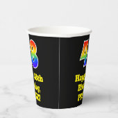 48e verjaardag: Kleurrijk, Leuk, Spannend, Regenbo Papieren Bekers (Rechts)