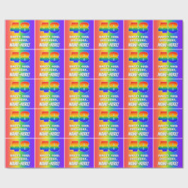 48e verjaardag: kleurrijk, vun regenboogpatroon #  cadeaupapier