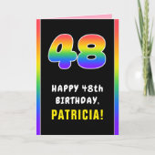 48e verjaardag: kleurrijke regenboog # 48, aangepa kaart (Voorkant)