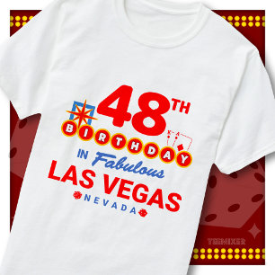 48e verjaardag Las Vegas welkomstbord feest squad T-shirt