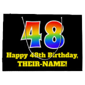 48e verjaardag ~ Leuk, Kleurrijk, Levendig, Regenb Groot Cadeauzakje (Achterkant)