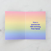 48e verjaardag: Leuke Regenboog #, Aangepaste foto Kaart (Binnen)