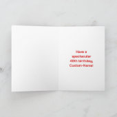 48e verjaardag: Leuke regenboog #, Aangepaste naam Kaart (Binnen)