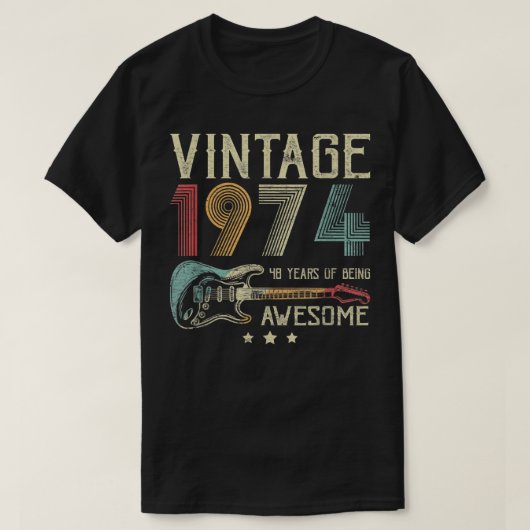 48e verjaardag Mannen Geweldige 1974 Gui T-shirt (Design voorkant)