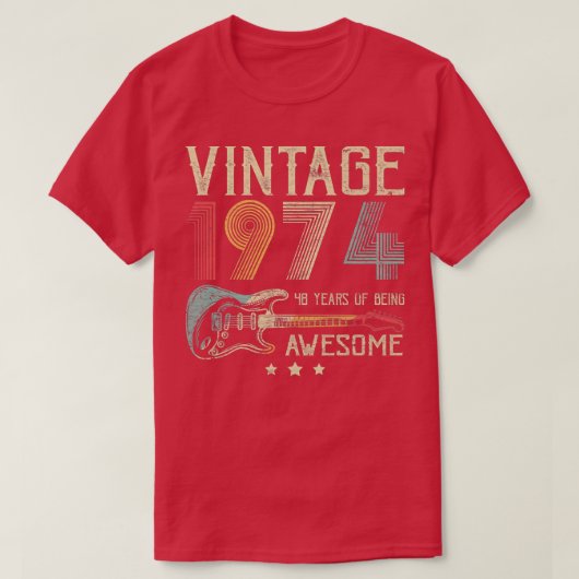 48e verjaardag Mannen Geweldige 1974 Gui T-shirt (Design voorkant)